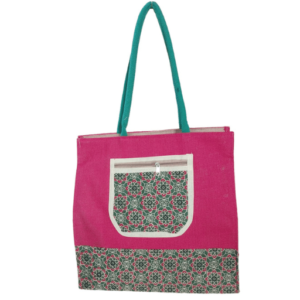 PB23 - Multi Color Pattern Printed Jute Bag