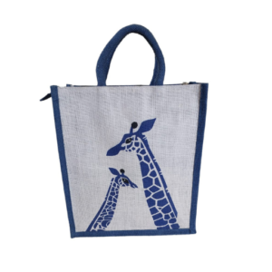 PB05 - Giraffe Printed Jute Bag