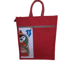 PB24 - Durga Printed Jute Lunch Bag