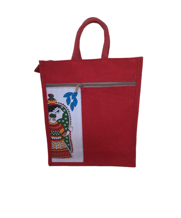 PB24 - Durga Printed Jute Lunch Bag
