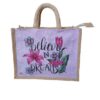PB27-3D Believe in dream Printed Jute Lunch bag