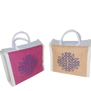 PB33- Printed kolam Jute bag