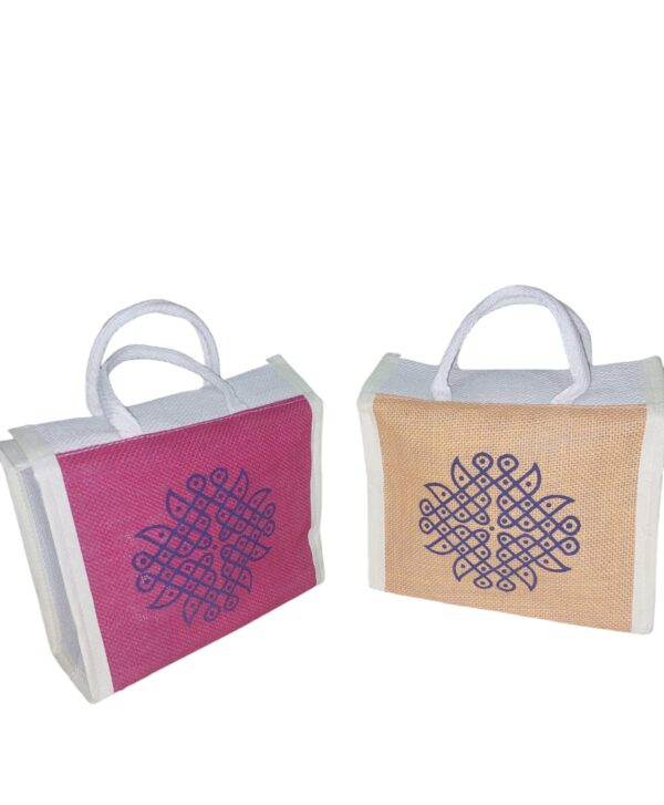 PB33- Printed kolam Jute bag