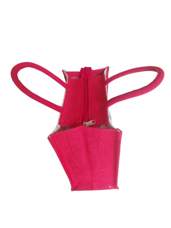 PB45 - Love Food Jute Lunch Bag (Red) - Image 3