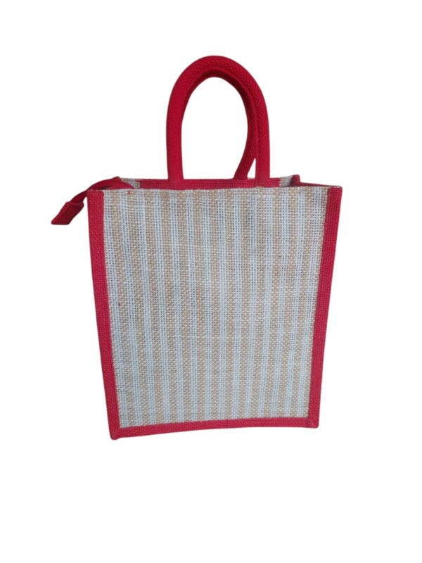 PB45 - Love Food Jute Lunch Bag (Red) - Image 2