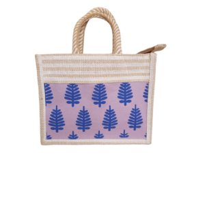PB32 - Printed Cotton and Blue color jute