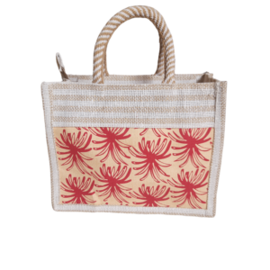 PB31 - Printed Cotton and red color jute
