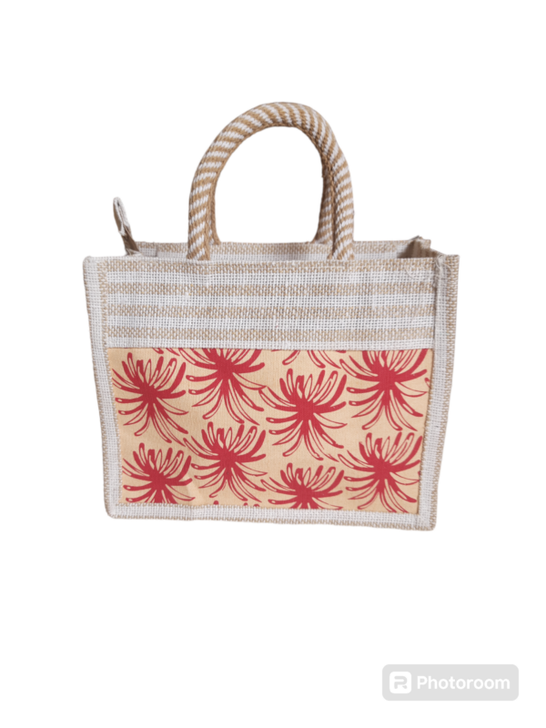 PB31 - Printed Cotton and red color jute
