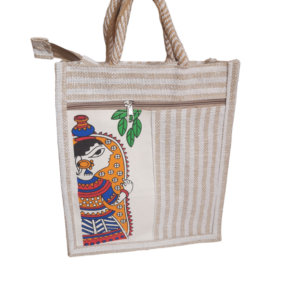 PB37 - Durga Printed Jute Lunch Bag
