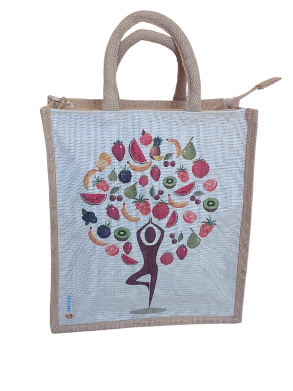PB35-3D Yoga Printed Jute Lunch - Image 2