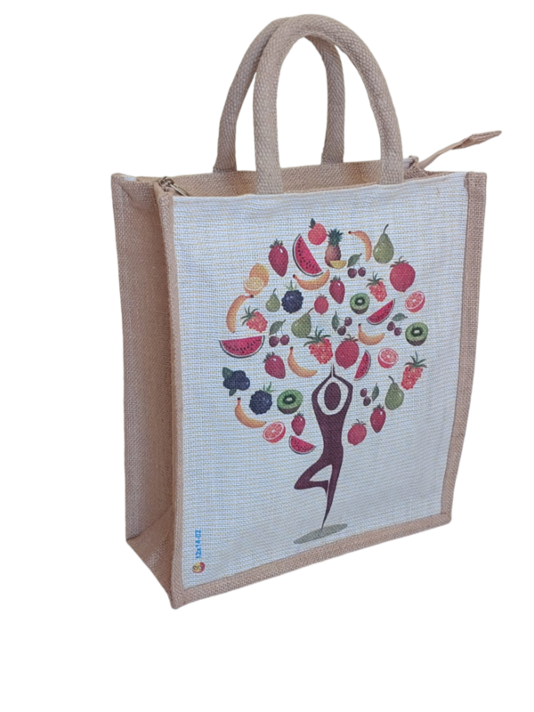 PB35-3D Yoga Printed Jute Lunch - Image 3