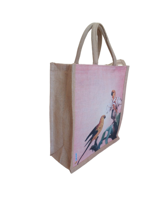 PB34-3D Yoga Printed Jute Lunch bag - Image 2