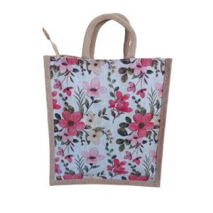 PB36-3D Flower Printed Jute Lunch
