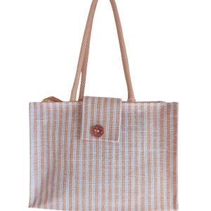 PB60-Jute & Cotton Hand bag with money pocket inside (Yellow)