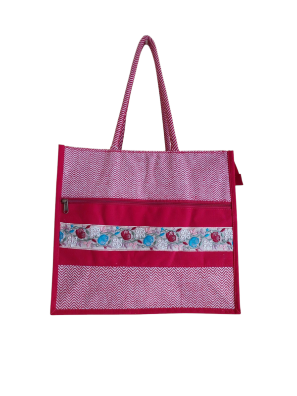 PB65 -Printed Shopping Jute Bag (Red)