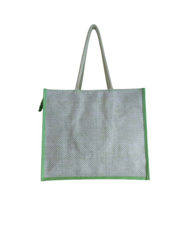 PB67-Printed Shopping Jute Bag (Green) - Image 3