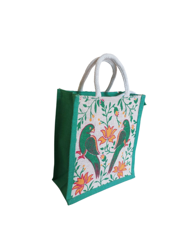 PB69 -Printed Jute Lunch Bag - Image 2