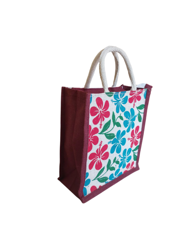 PB70 -Printed Jute Lunch Bag - Image 2