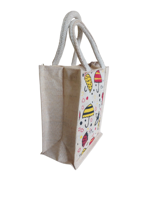 PB71 -Printed Jute Lunch Bag - Image 3